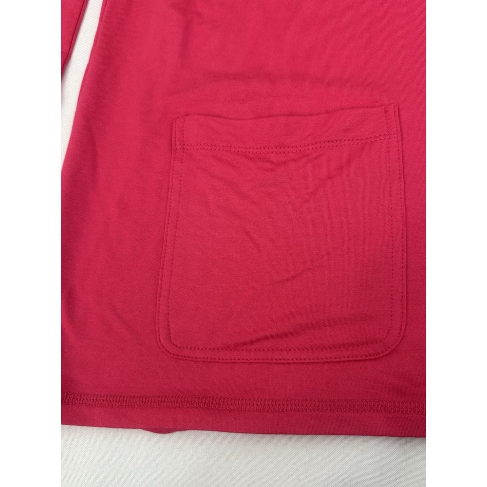 Susan Graver Weekend Hot Pink French Terry Tunic Top Pockets Women Size L - Picture 7 of 8